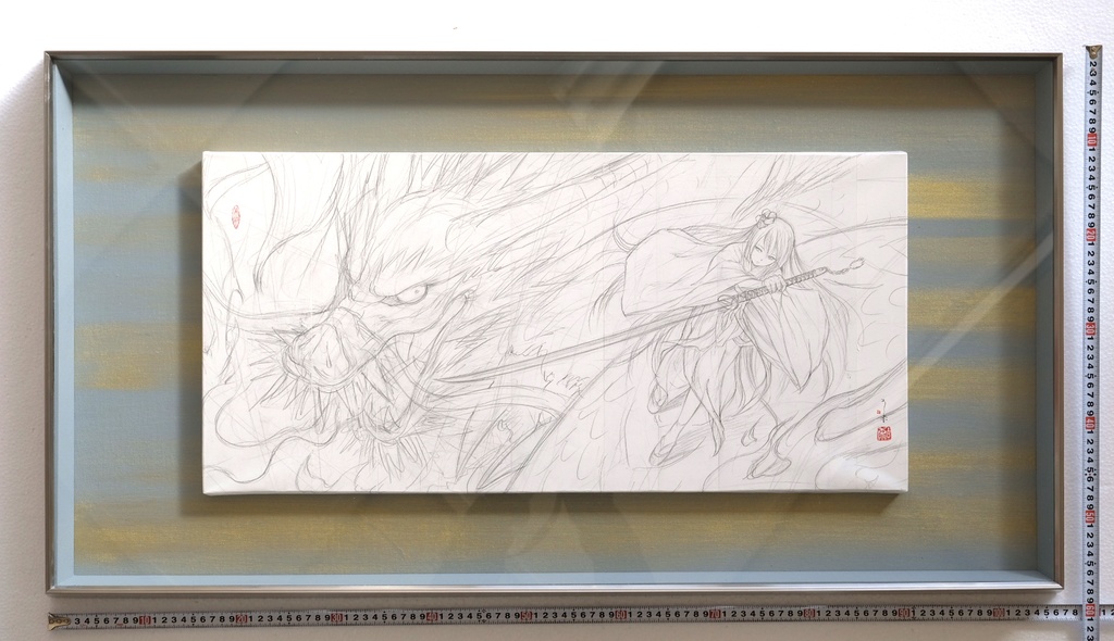 マンガ「筆神」連載前後に描いたスケッチ 鉛筆線画直筆素描 オリジナル1点