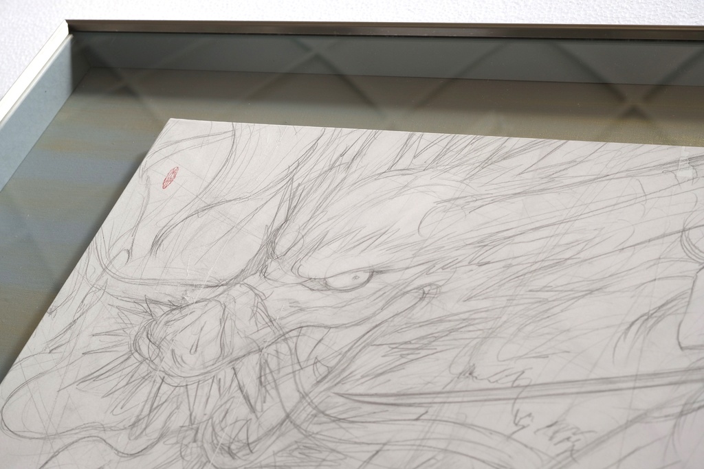 マンガ「筆神」連載前後に描いたスケッチ 鉛筆線画直筆素描 オリジナル1点