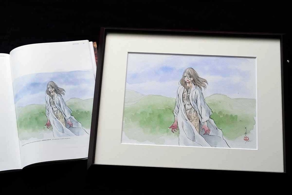 ボディペイントのための構想スケッチ05 鉛筆水彩画直筆素描 オリジナル1点