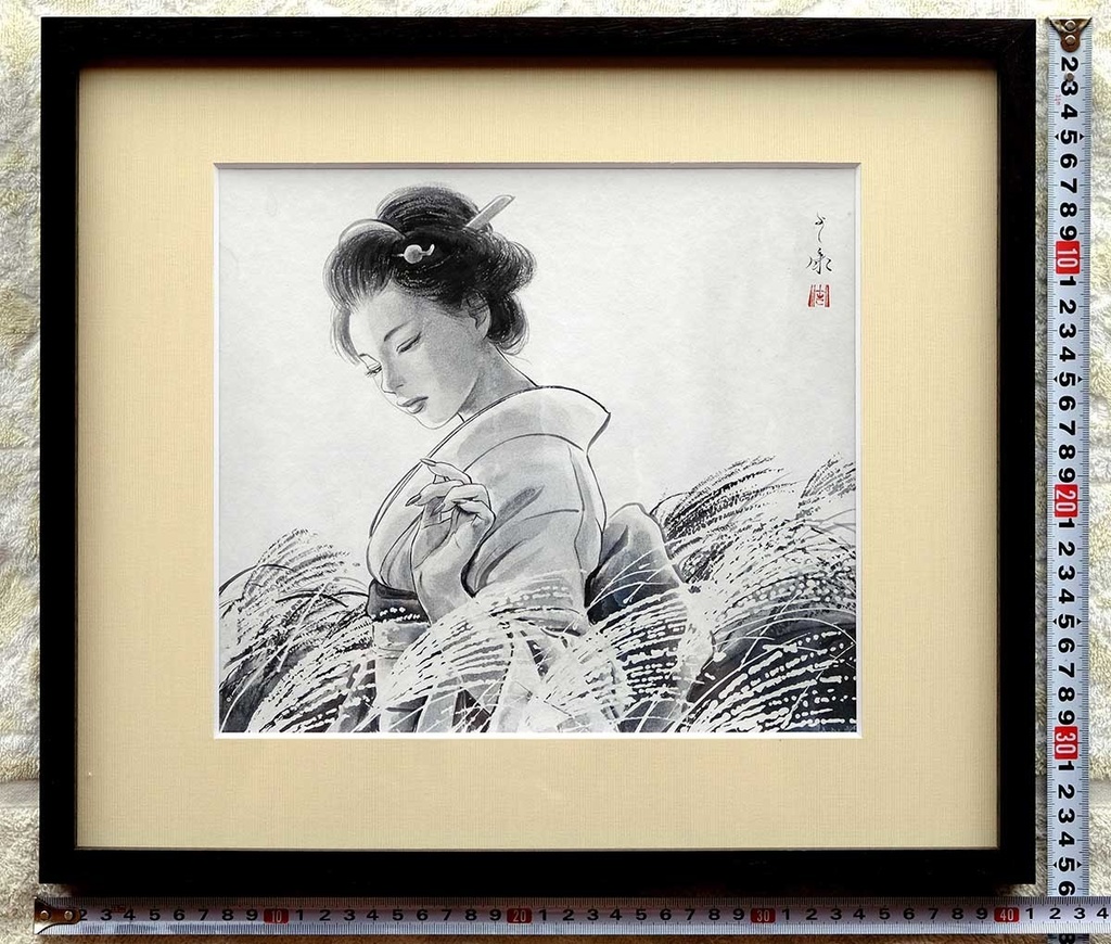 墨絵「秋薫」 水墨画直筆素描 オリジナル1点 モデル:ツナマヨさん Ink Painting “Autumn Scent” – Original Sumi-e Drawing (One-of-a-kind) – Model: Tsunamayo 수묵화 「가을 향기」 – 수묵 드로잉 원화 (단 한 점) – 모델: 츠나마요