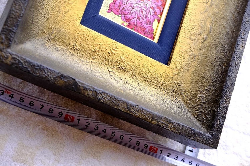 絵画「契花百菊」 ミニカンバスにアクリル・金箔 オリジナル1点 Painting “Keika Hyakukiku” – Acrylic and Gold Leaf on Mini Canvas – Original Work 회화 「계화백국(契花百菊)」 – 미니 캔버스에 아크릴・금박 – 오리지널 1점