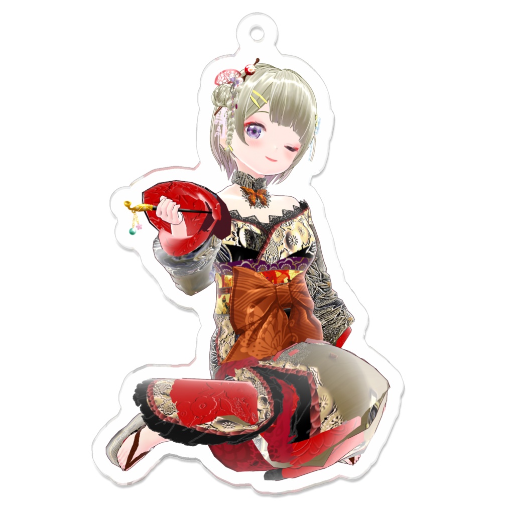 【2025誕生日記念グッズ】花魁パルタルアクリルキーホルダー　70×70ｍｍ