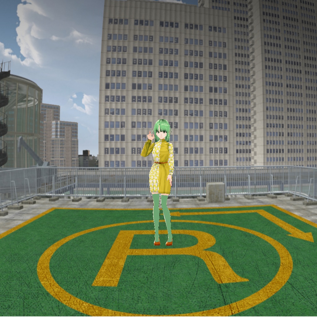 VRoid用・レトロワンピースセット