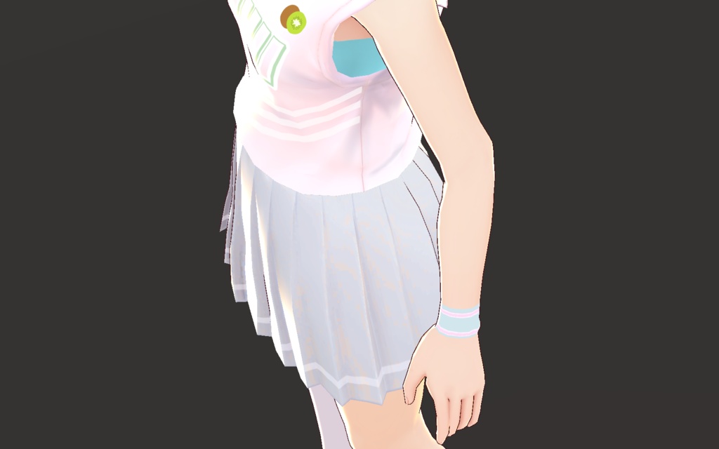 VRoid用・チアガール衣装一式(ピンク・ブルー)