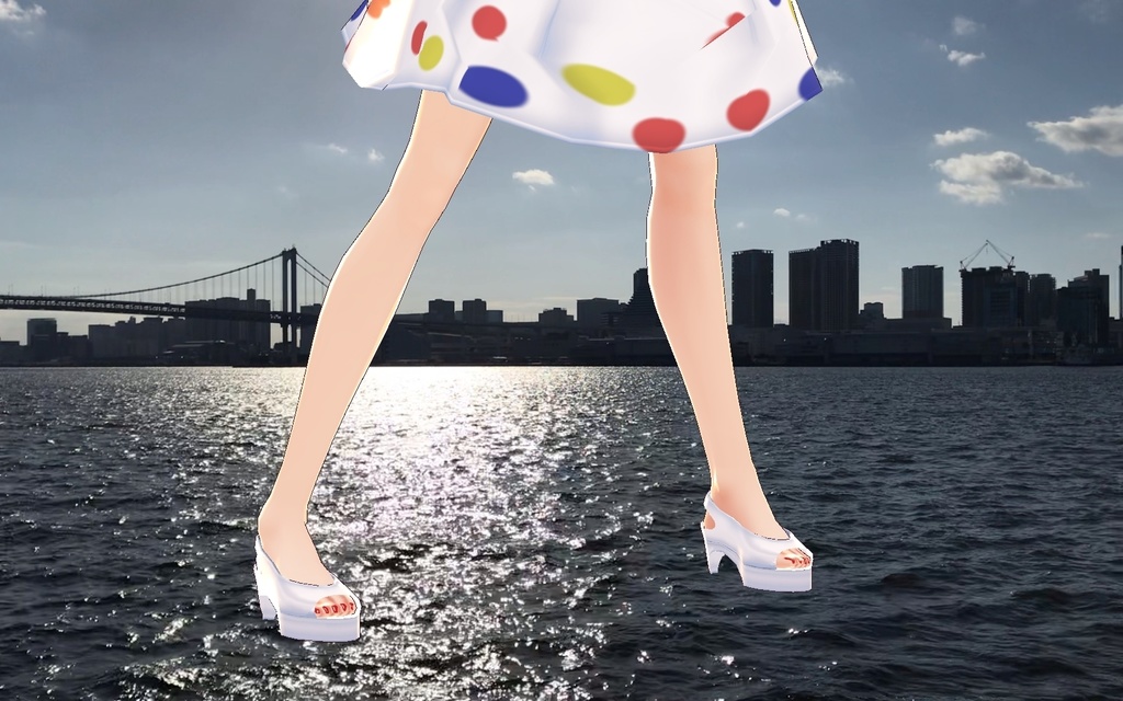 VRoid用・水玉ワンピースセット(3色)