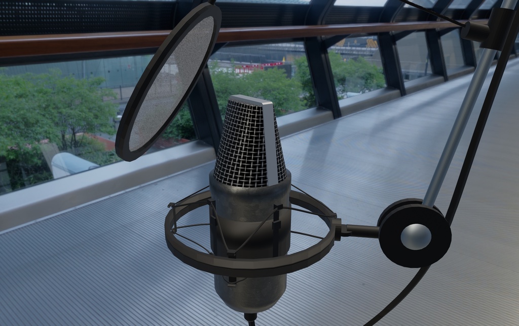 3Dモデル ・コンデンサーマイク Condenser microphone(FBX/OBJ)