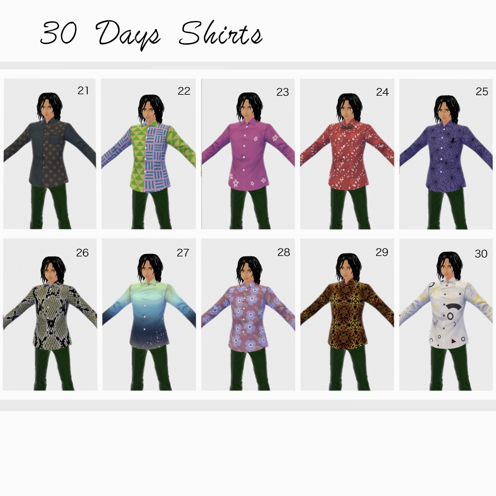 VRoid用・30 days shirts
