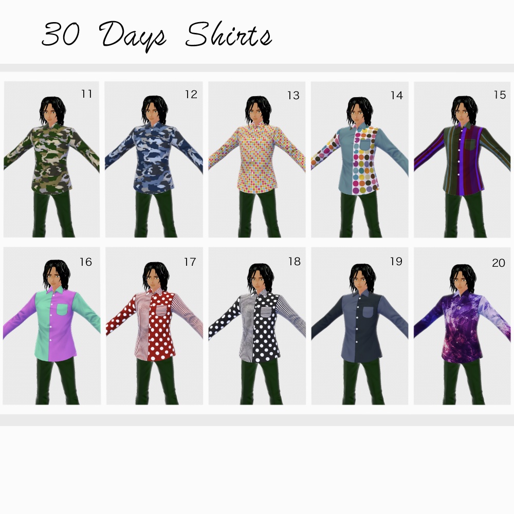VRoid用・30 days shirts