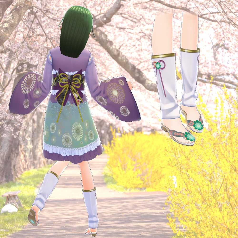 VRoid用・春の着物セット〜夢幻草子〜