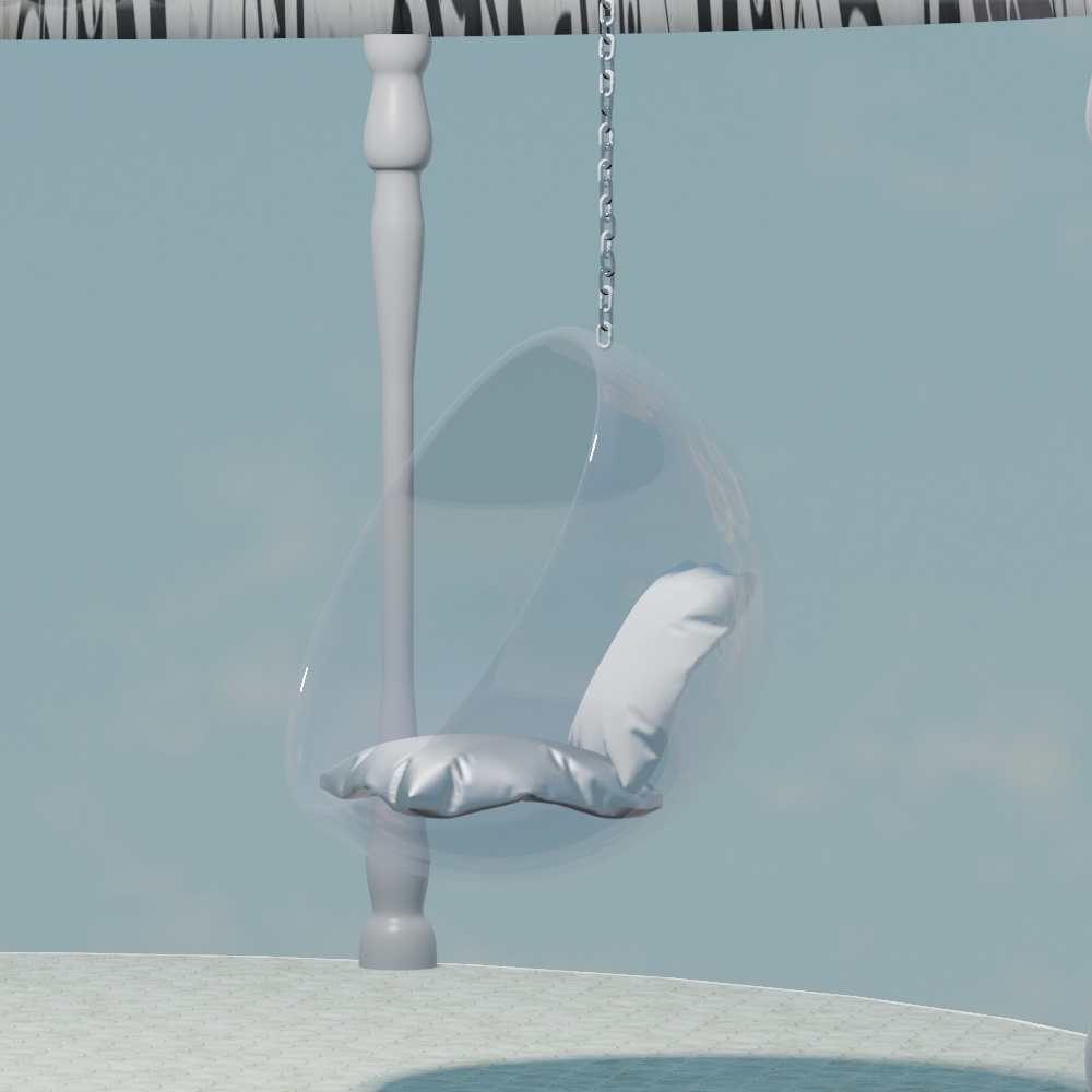3Dモデル ・Transparent ball chair(FBX/OBJ)