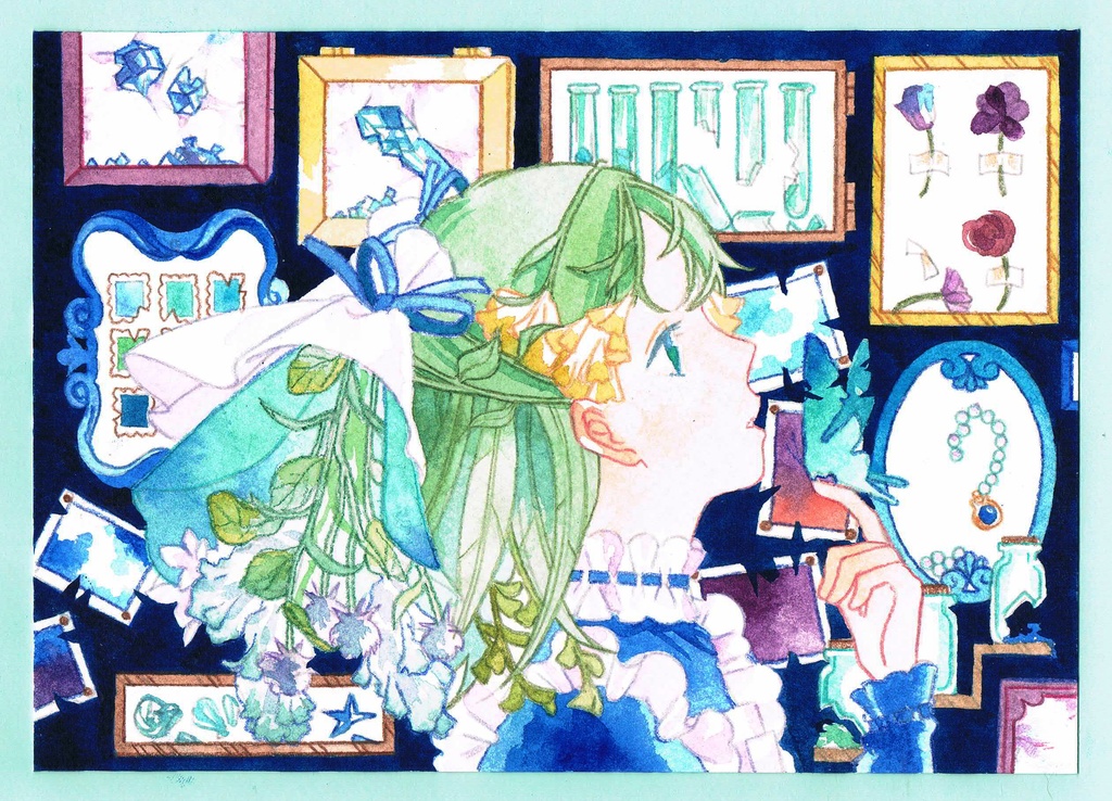 紺碧のカケラ　額縁入り原画