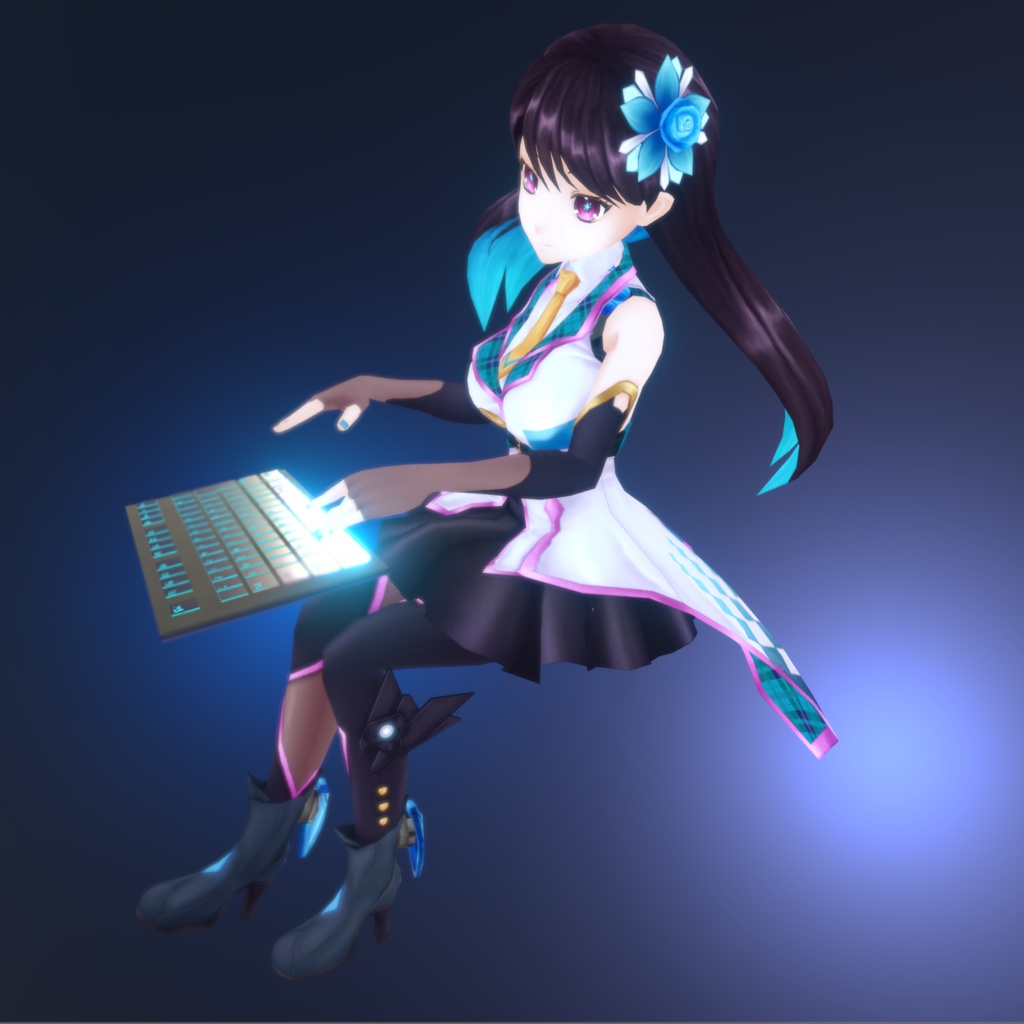 【VRC対応】色が変わるゲーミングキーボード 3Dモデル