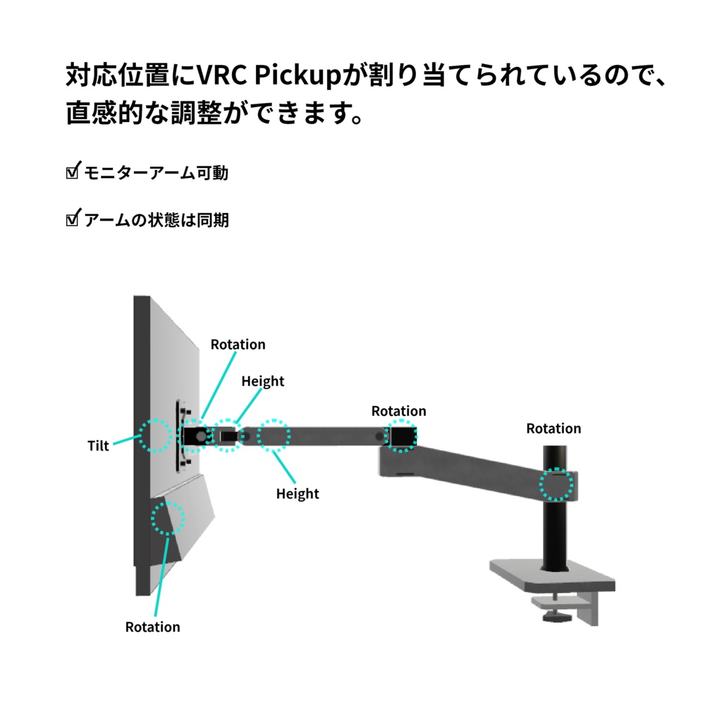 【VRC対応】動くフレームレスモニター 3Dモデル
