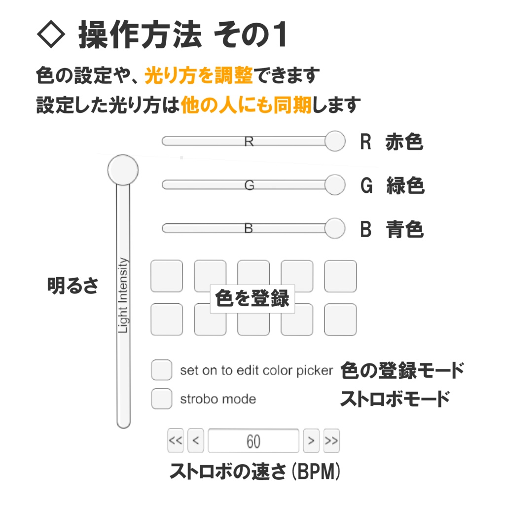 【VRC対応】色が変わるスポットライト 3Dモデル