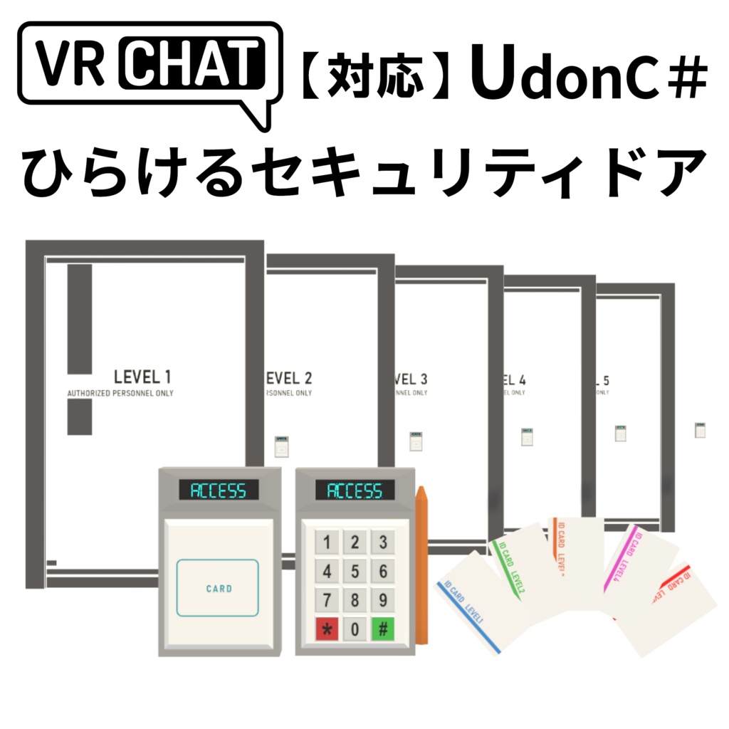 【VRC対応】ひらけるセキュリティドア 3Dモデル