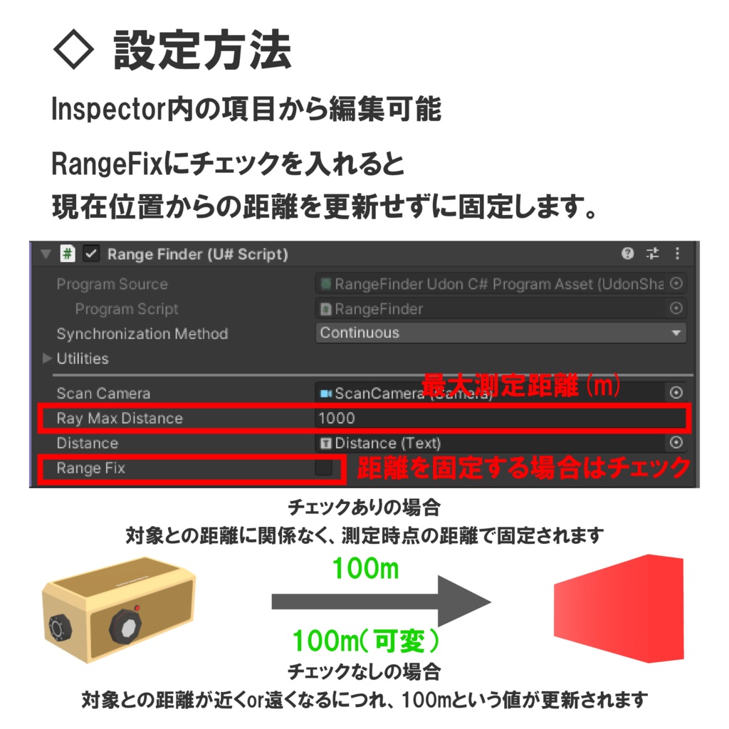 【VRC対応】測れるレンジファインダー 3Dモデル