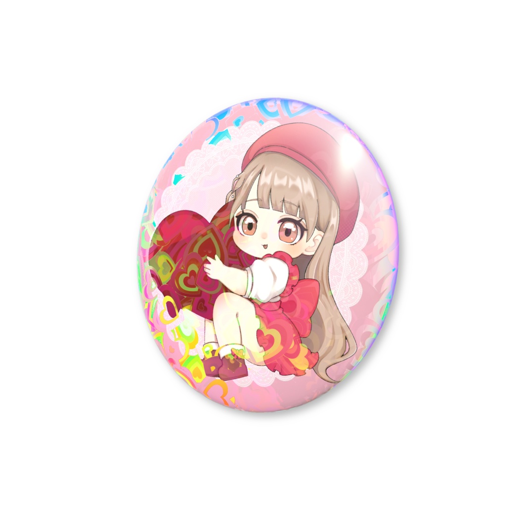 【ホログラム缶バッチ】羽萌 冥。かわいいちびキャラ