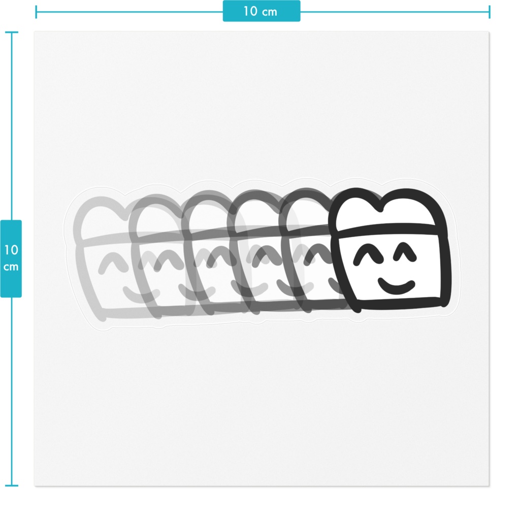 食パンくんステッカー等速直線運動版