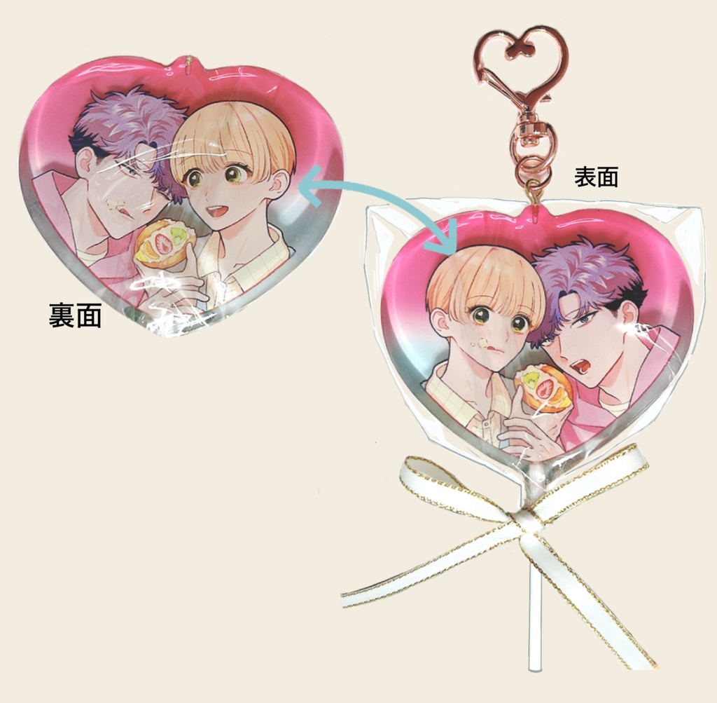 【おくりワンワンちゃんっ】棒キャンディー型アクリルキーホルダー