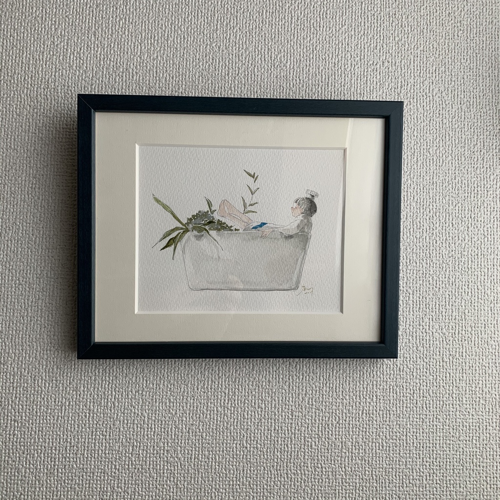 「額装原画」画材屋のこびと：あお