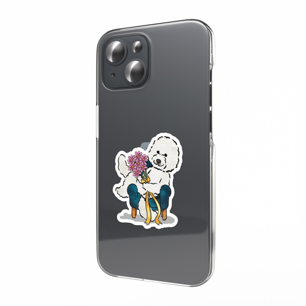 【オハナとボクたち】スタンダードプードルステッカー（コスモス）