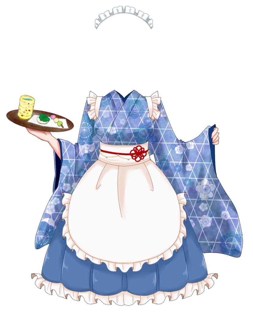 和風メイド【フリー素材】