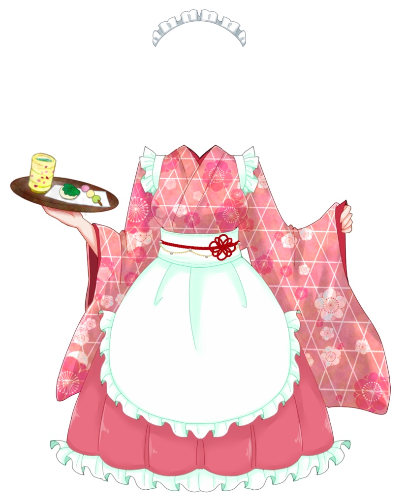 和風メイド【フリー素材】