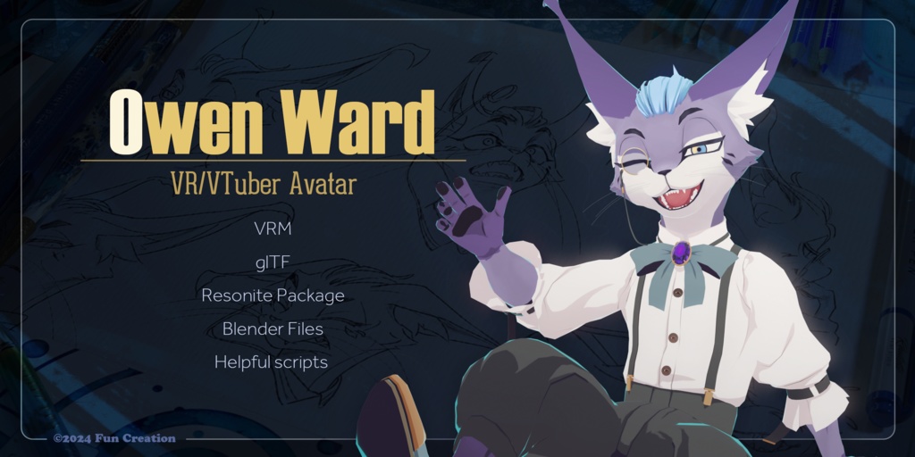 Owen Ward - VR/VTuber Avatar (VRM, glTF, Resonite Package, Blender File)