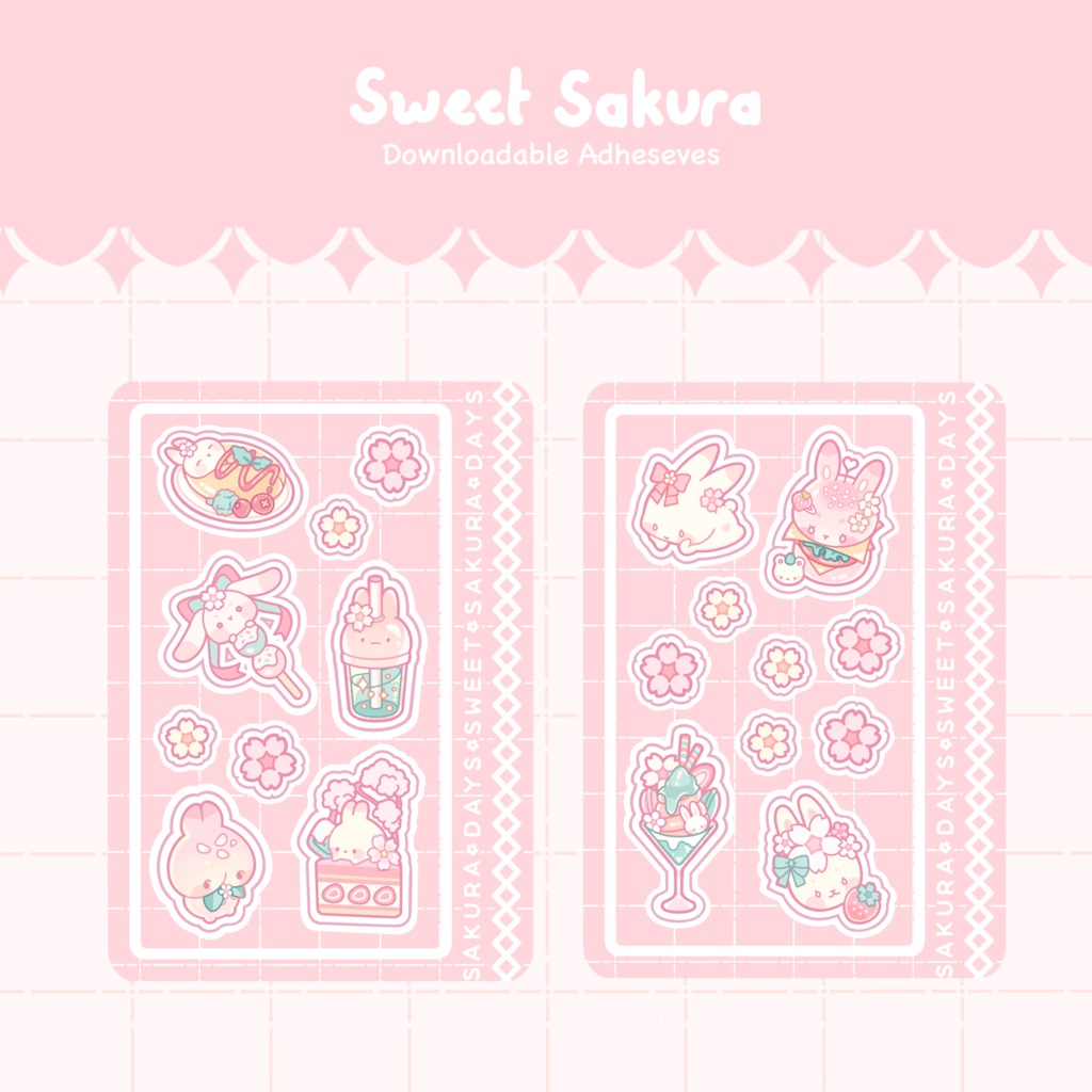 【GoodNotesステッカー】Sweet Sakura 11のデザイン
