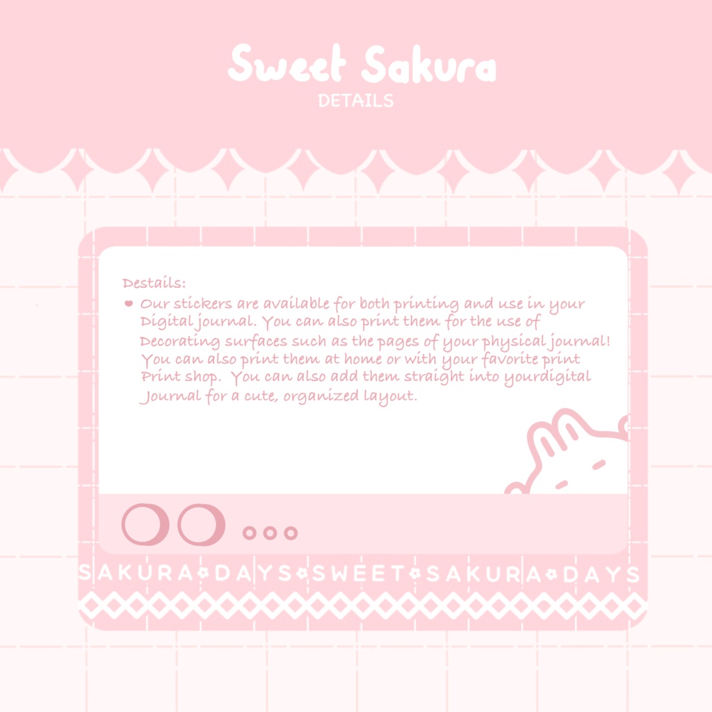 【GoodNotesステッカー】Sweet Sakura 11のデザイン