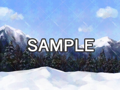 【無料/有料】雪山の背景イラスト 吹雪差分有り