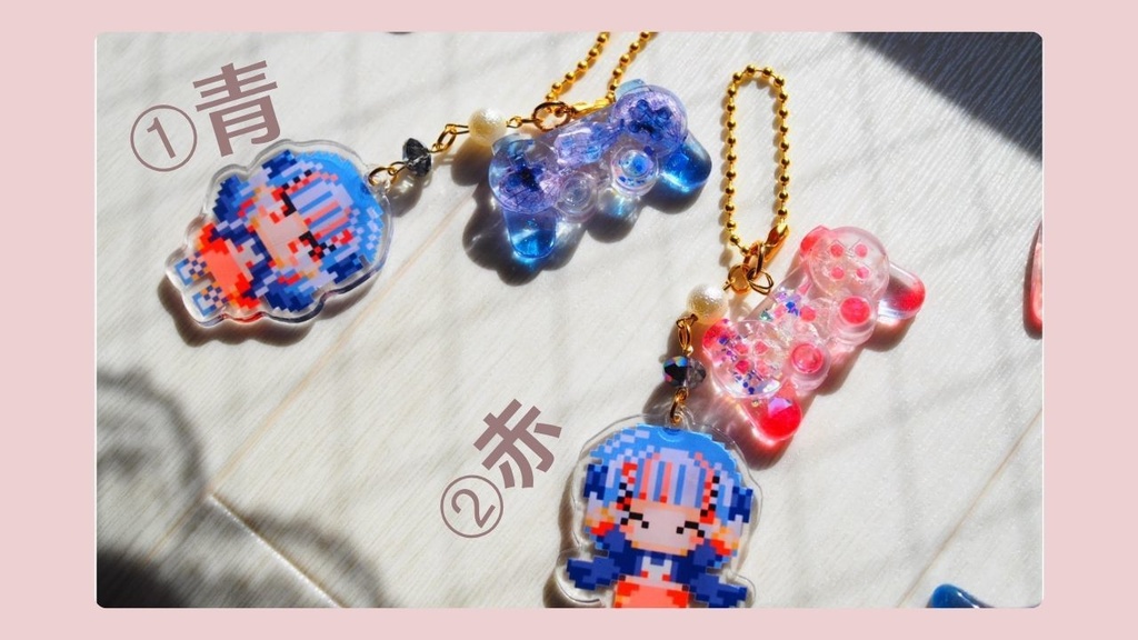 手作りハーバリウムコントローラー+ドット絵もちアクキー