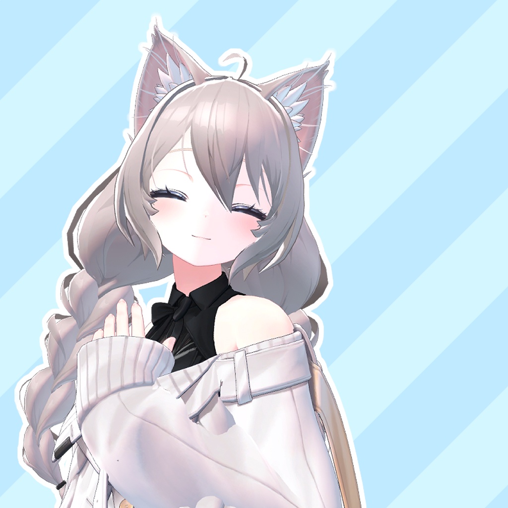 【VRC想定】ふわふわ三つ編み