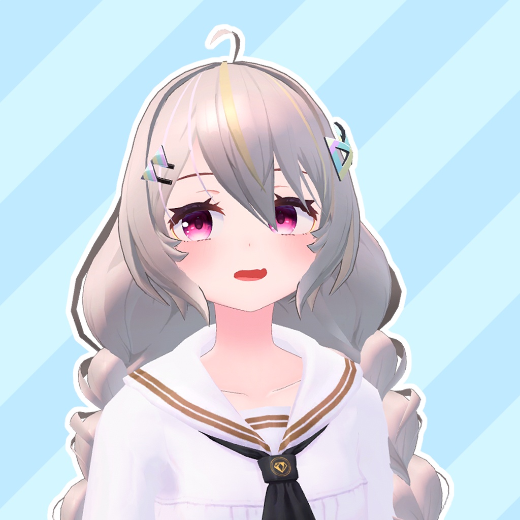 【VRC想定】ふわふわ三つ編み