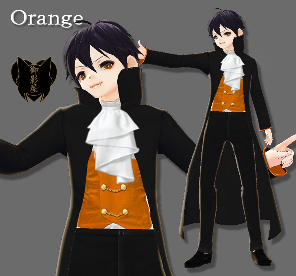 【Vroid texture】ヴァンパイアコスチューム + 靴 / Vampire costume + shoes(男性用 / male)