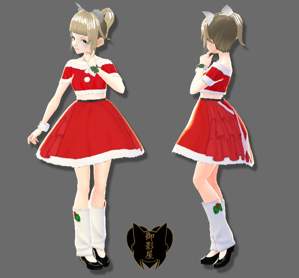 【Update!】【Vroid texture】サンタ服 2種のみ or + 2種全身set(女性用) / 2 Santa Claus Dress or 2 style Full set(Female)