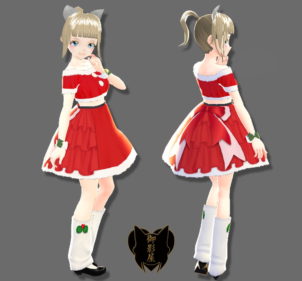 【Update!】【Vroid texture】サンタ服 2種のみ or + 2種全身set(女性用) / 2 Santa Claus Dress or 2 style Full set(Female)