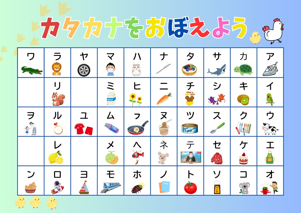 【PDF版】カタカナカード 英単語・カタカナ表付き!お子様と作成しませんか?