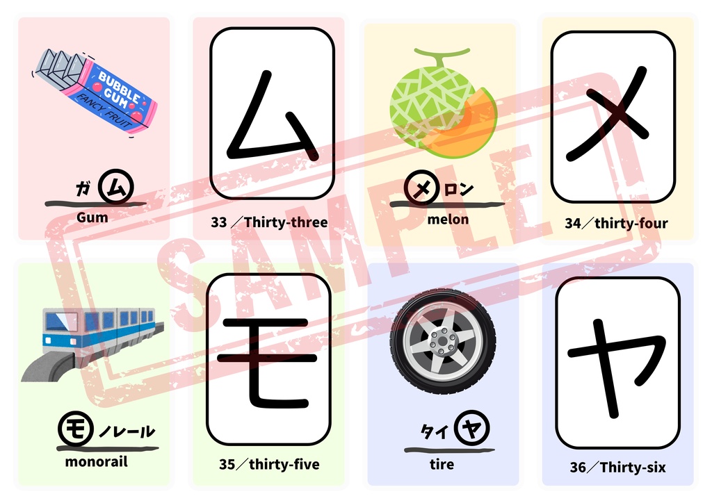 【PDF版】カタカナカード 英単語・カタカナ表付き!お子様と作成しませんか?