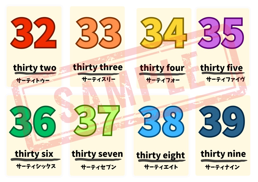 【PDF版】英単語(0~100までの数字の英単語と読み方)・おまけ4枚付き A4推奨 ※印刷してお使い下さい
