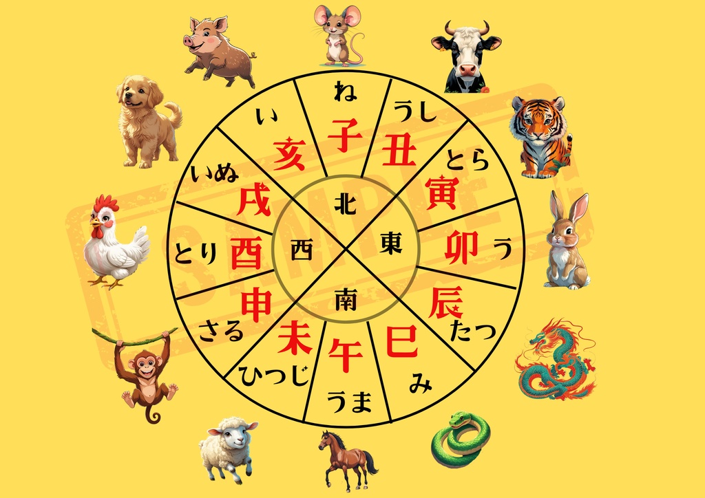 【PDF版】十二支のお勉強 A4推奨 ※印刷してお使い下さい