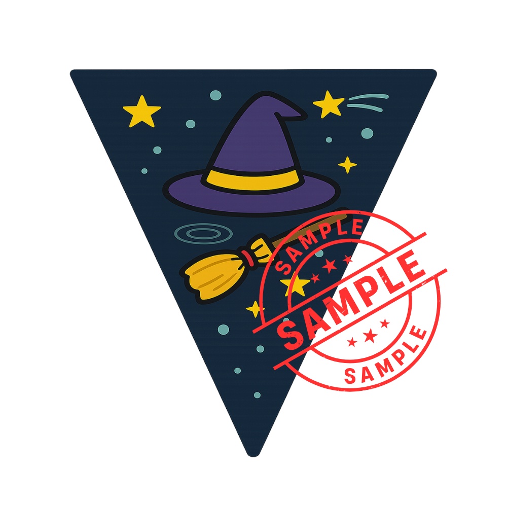 ハロウィンフラッグ 手作りしませんか? (PNG/背景透過済)(PDF A4判印刷用) 15個