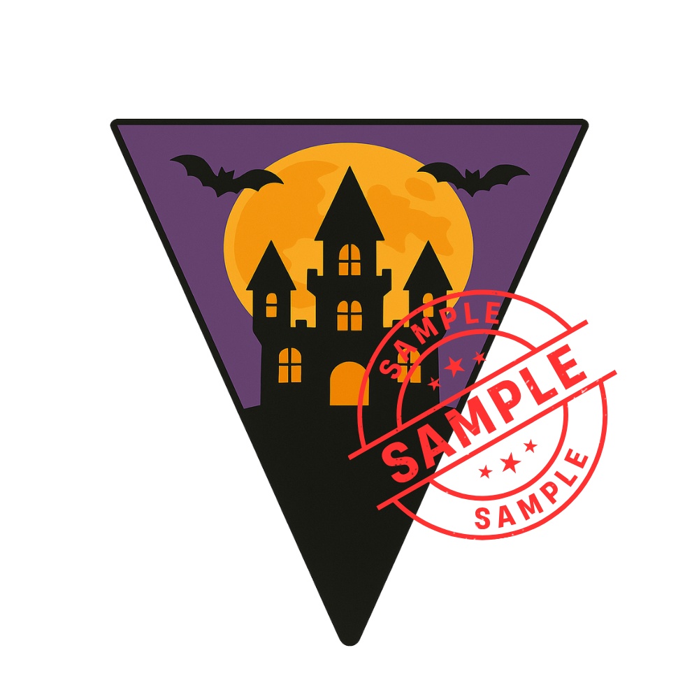 ハロウィンフラッグ 手作りしませんか? (PNG/背景透過済)(PDF A4判印刷用) 15個