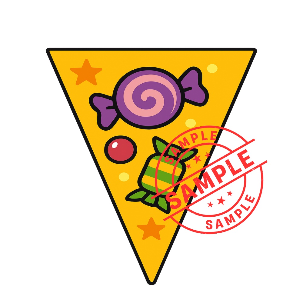 ハロウィンフラッグ 手作りしませんか? (PNG/背景透過済)(PDF A4判印刷用) 15個