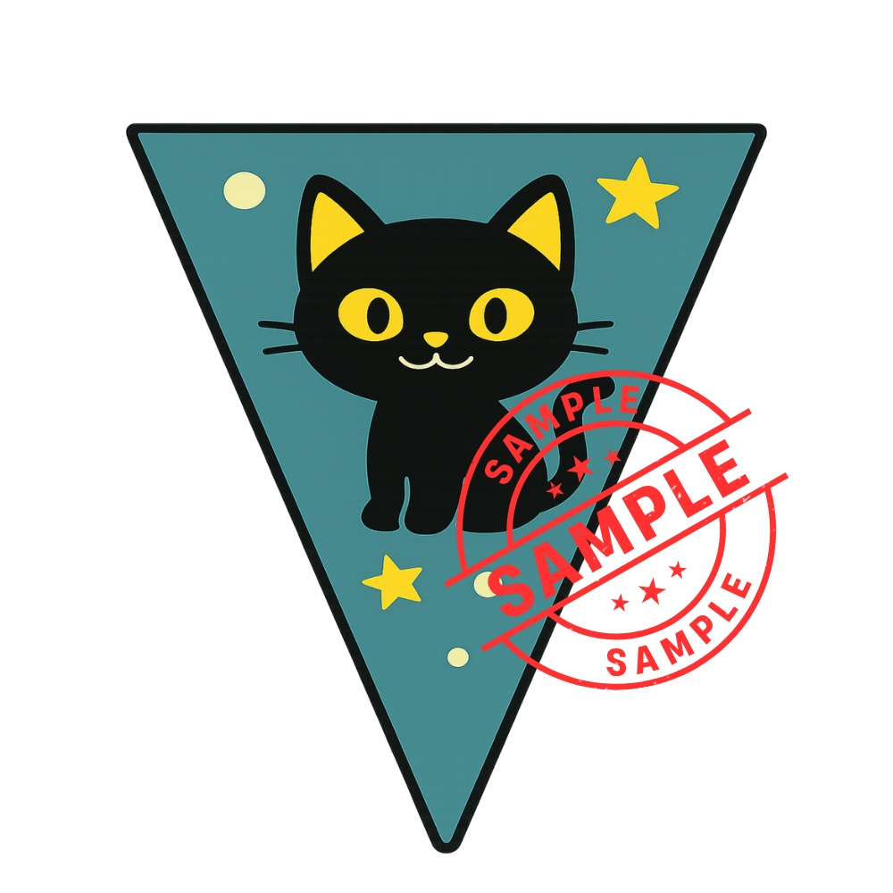 ハロウィンフラッグ 手作りしませんか? (PNG/背景透過済)(PDF A4判印刷用) 15個