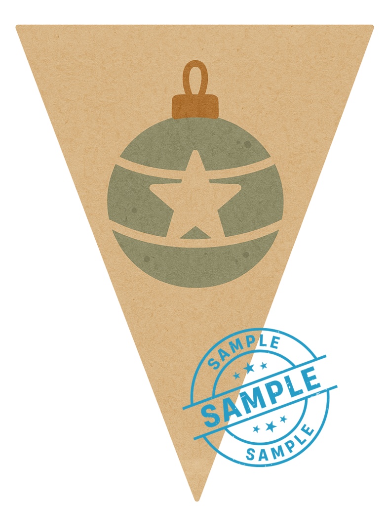 欧州風Christmas flag 手作りしませんか? (PNG/背景透過済)(PDF A4判印刷用) 42種類