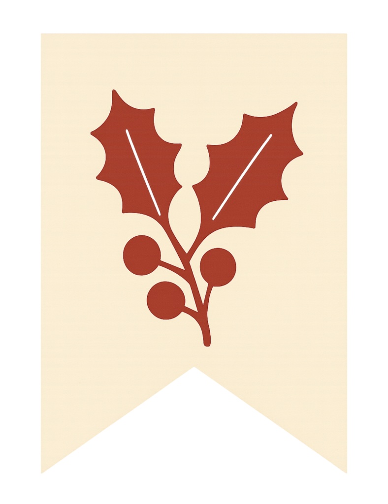 欧州風Christmas flag 手作りしませんか? (PNG/背景透過済)(PDF A4判印刷用) 42種類