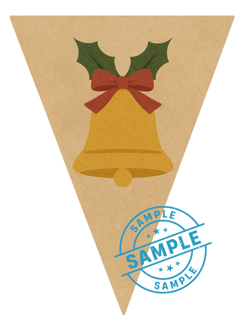 欧州風Christmas flag 手作りしませんか? (PNG/背景透過済)(PDF A4判印刷用) 42種類