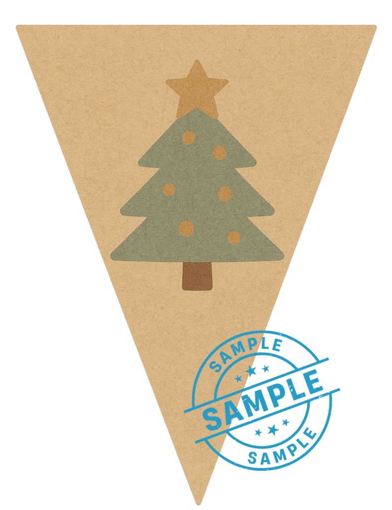 欧州風Christmas flag 手作りしませんか? (PNG/背景透過済)(PDF A4判印刷用) 42種類