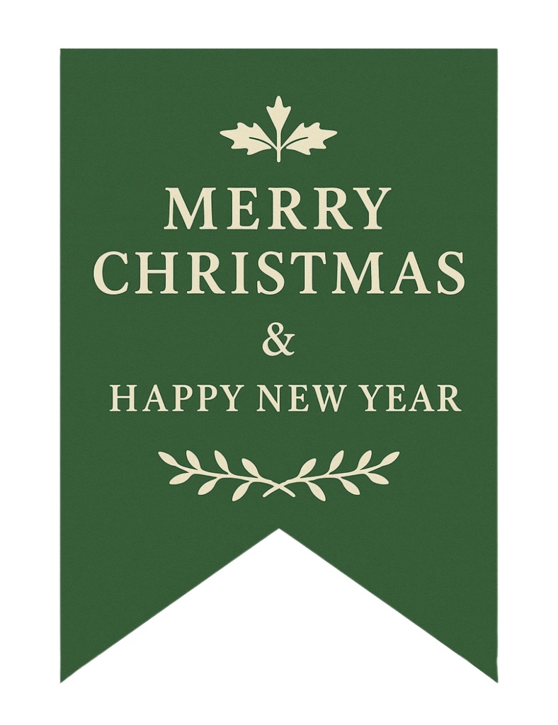 欧州風Christmas flag 手作りしませんか? (PNG/背景透過済)(PDF A4判印刷用) 42種類